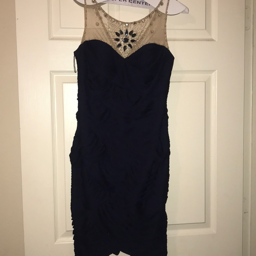 Worn once black/mesh Adrianna Papell tight dress